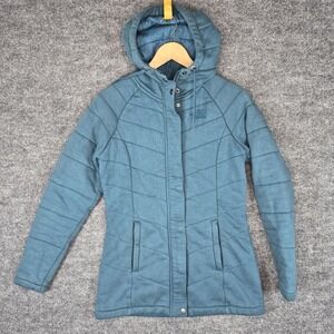 The North Face Jacket Teal Full-Zip Hooded Quilted‎ Women's M
